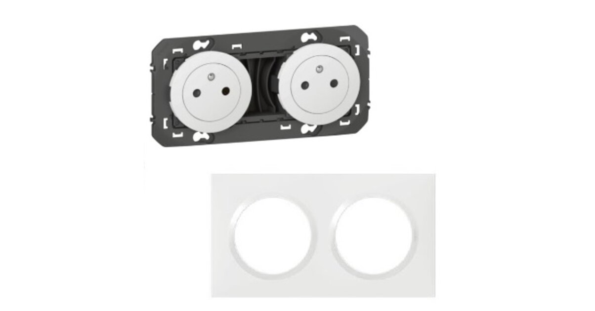 Legrand Doppelsteckdose 2x 2P+T PreCABLEE – Vorverdrahtet In Weiß